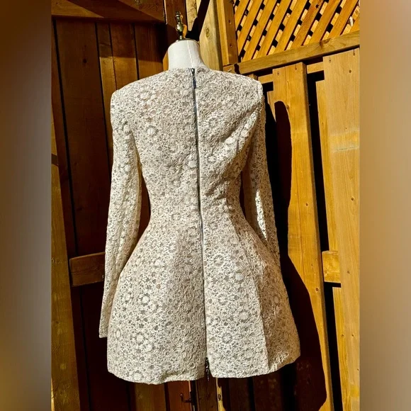 🆕 BRONX & BANCO 🧿 NWOT Courtney Long Sleeve White Lace Mini Dress - Size XL/10 - Picture 6 of 16